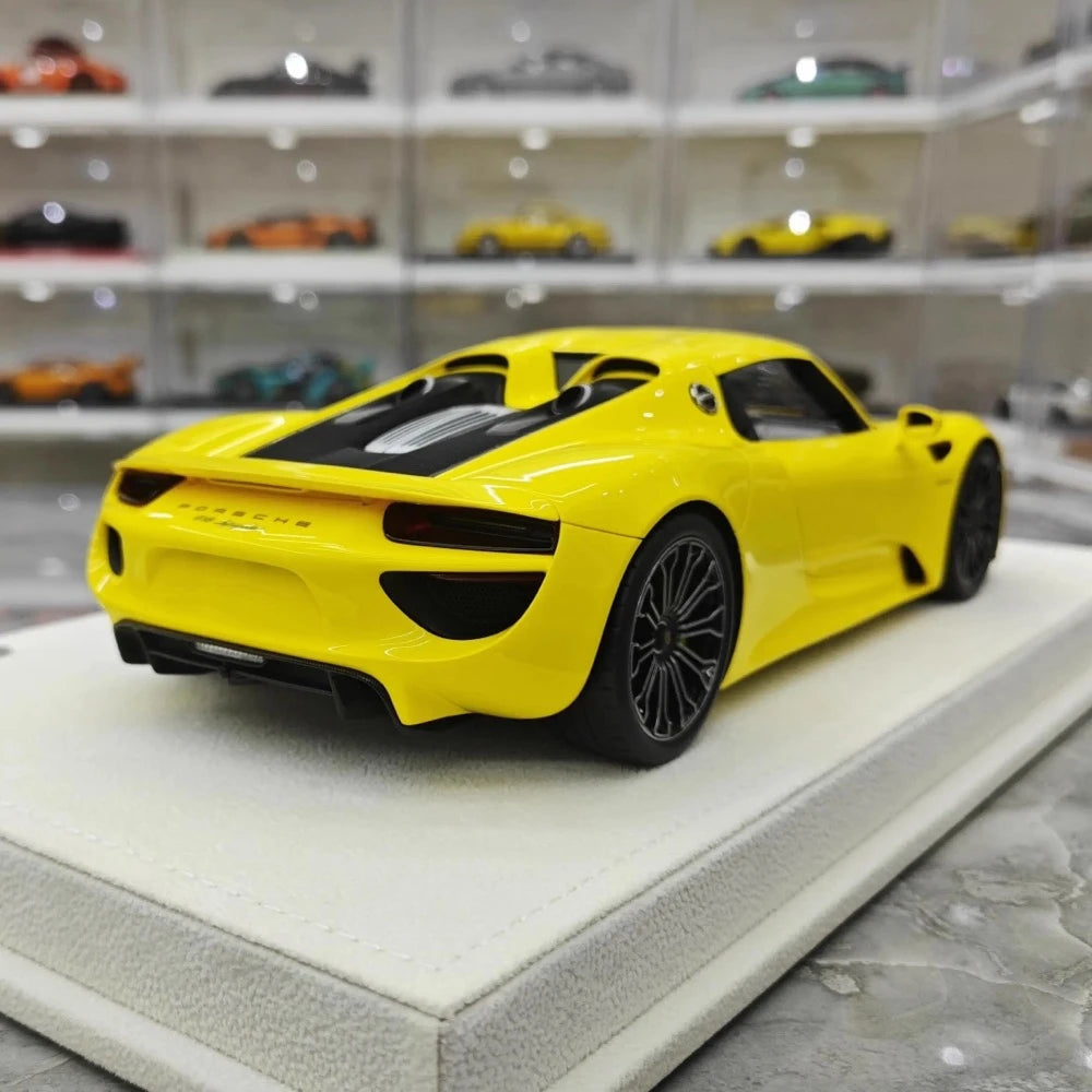 [Make Up] 1:18 Porsche 2011 918 Spyder Yellow Model Car Resin