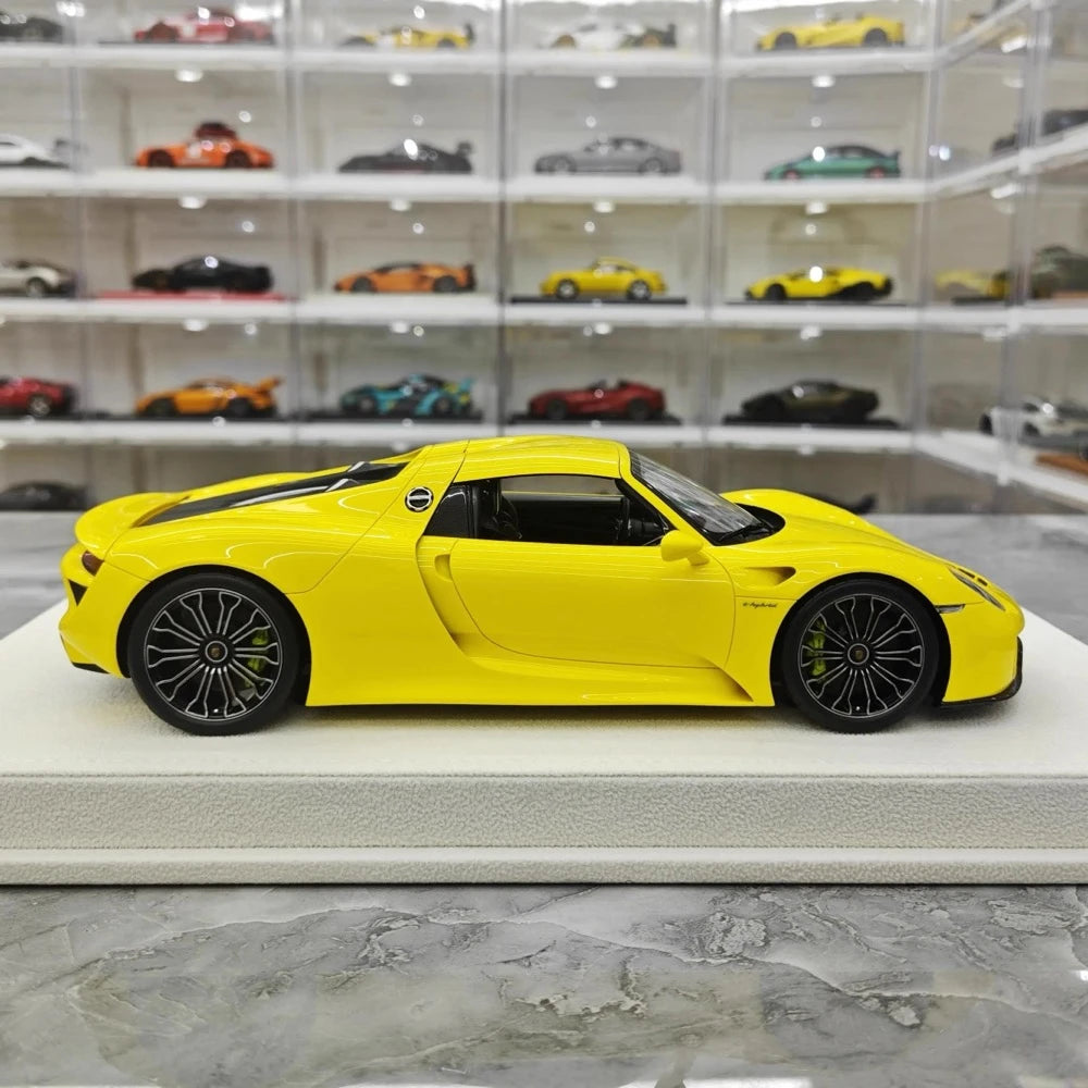 [Make Up] 1:18 Porsche 2011 918 Spyder Yellow Model Car Resin