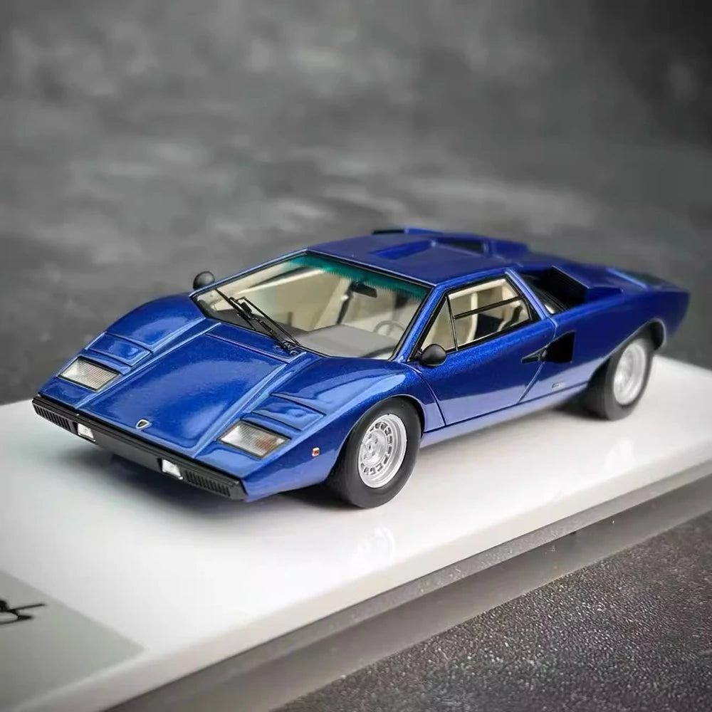 [Make Up] 1:43 Lamborghini 1975 Countach LP400 Blue Model Car Resin