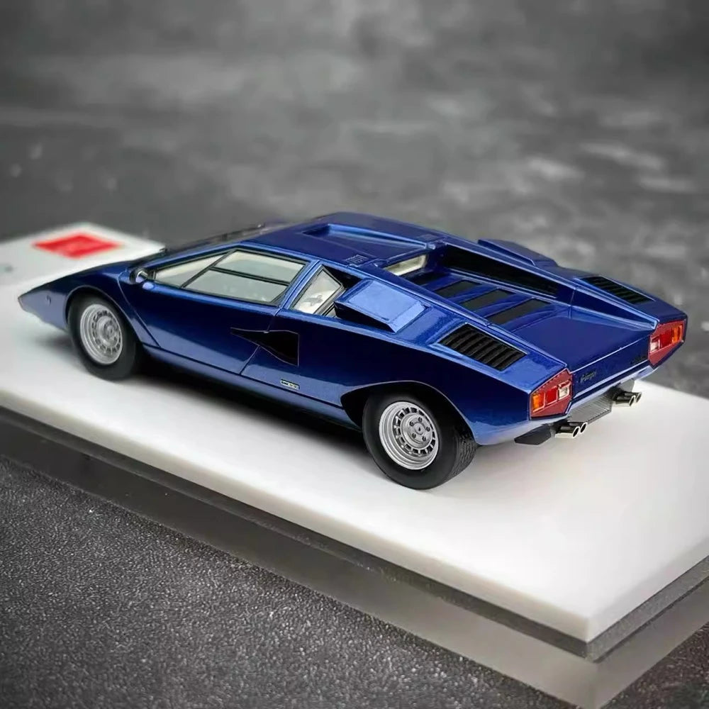 [Make Up] 1:43 Lamborghini 1975 Countach LP400 Blue Model Car Resin