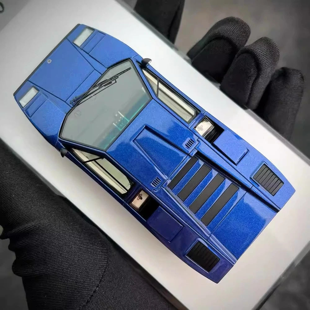 [Make Up] 1:43 Lamborghini 1975 Countach LP400 Blue Model Car Resin