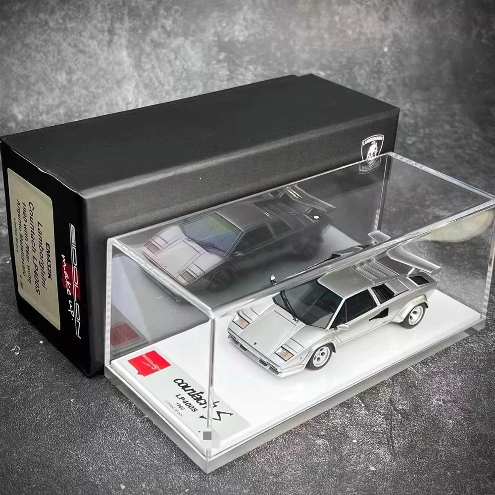 [Make Up] 1:43 Lamborghini 1980 Countach LP400S Silver Model Car Resin