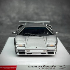 [Make Up] 1:43 Lamborghini 1980 Countach LP400S argento modellino di auto resina