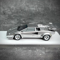 [Make Up] 1:43 Lamborghini 1980 Countach LP400S argento modellino di auto resina