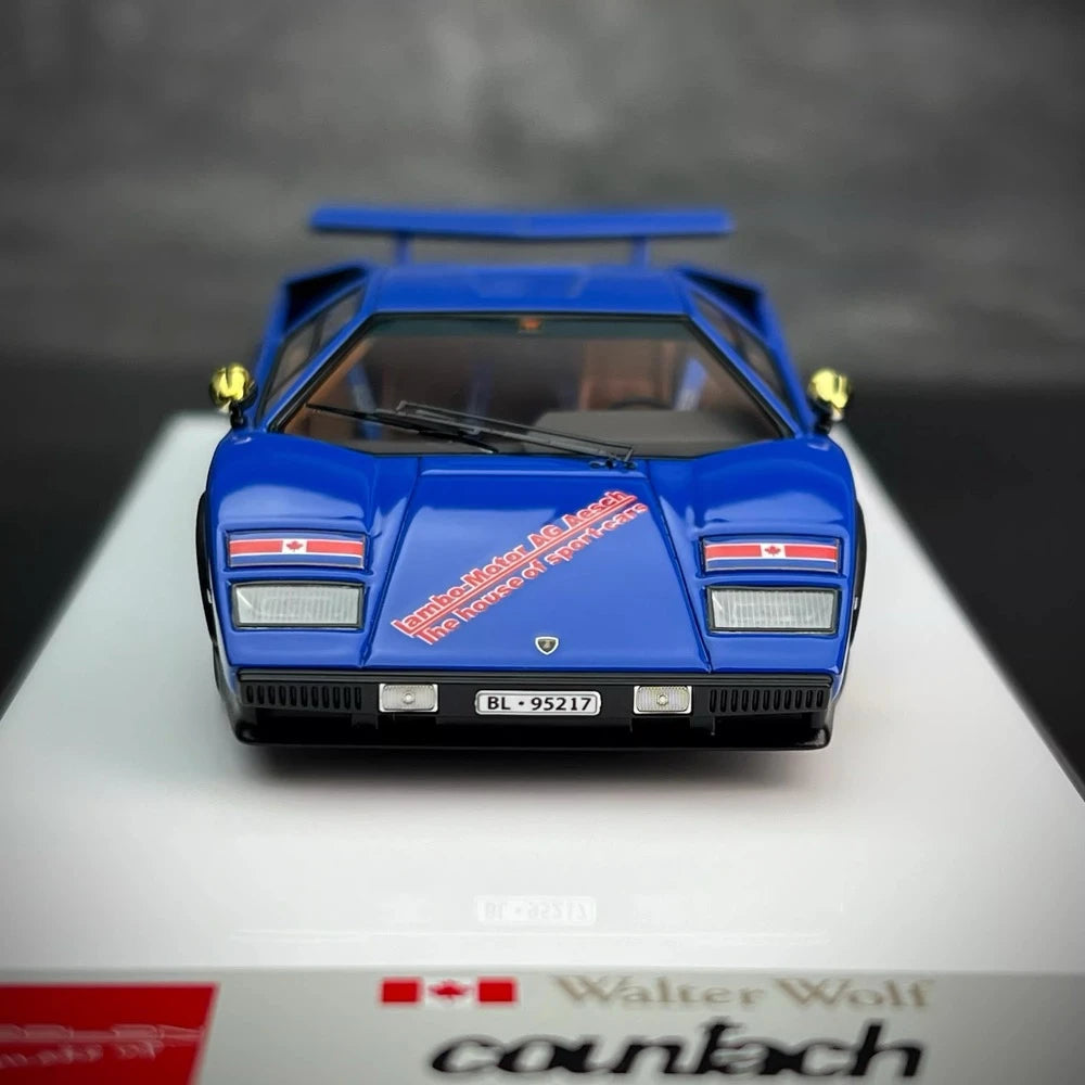 [Make Up] 1:43 Lamborghini 1982 Countach LP500S Blue Model Car Resin