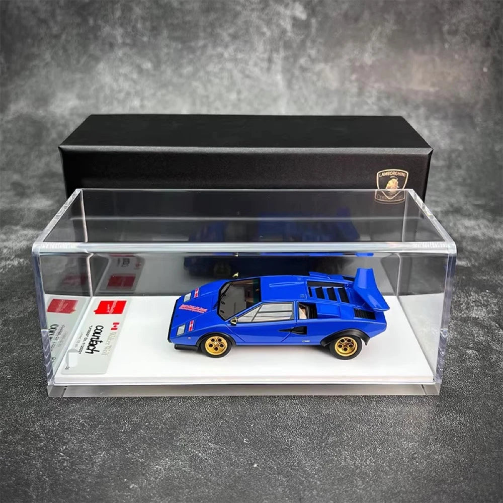 [Make Up] 1:43 Lamborghini 1982 Countach LP500S bleu voiture miniature Resin
