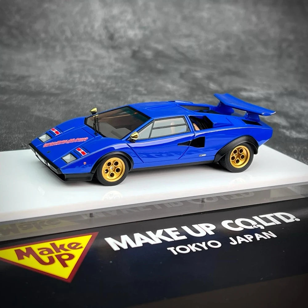 [Make Up] 1:43 Lamborghini 1982 Countach LP500S Blue Model Car Resin