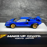 [Make Up] 1:43 Lamborghini 1982 Countach LP500S bleu voiture miniature Resin