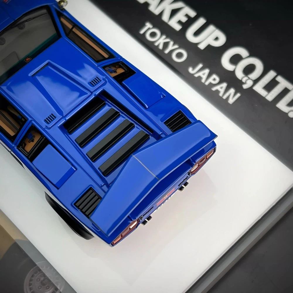 [Make Up] 1:43 Lamborghini 1982 Countach LP500S Blue Model Car Resin