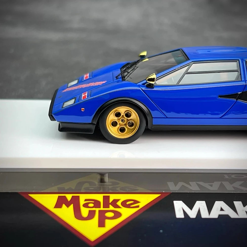 [Make Up] 1:43 Lamborghini 1982 Countach LP500S Blue Model Car Resin