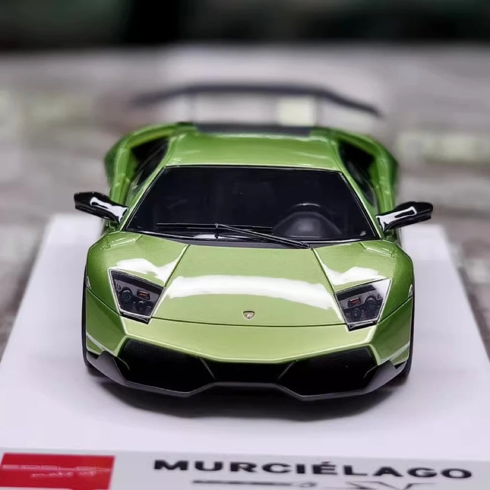 [Make Up] 1:43 Lamborghini 2009 Murcielago LP670-4 SV verde modellino di auto resina