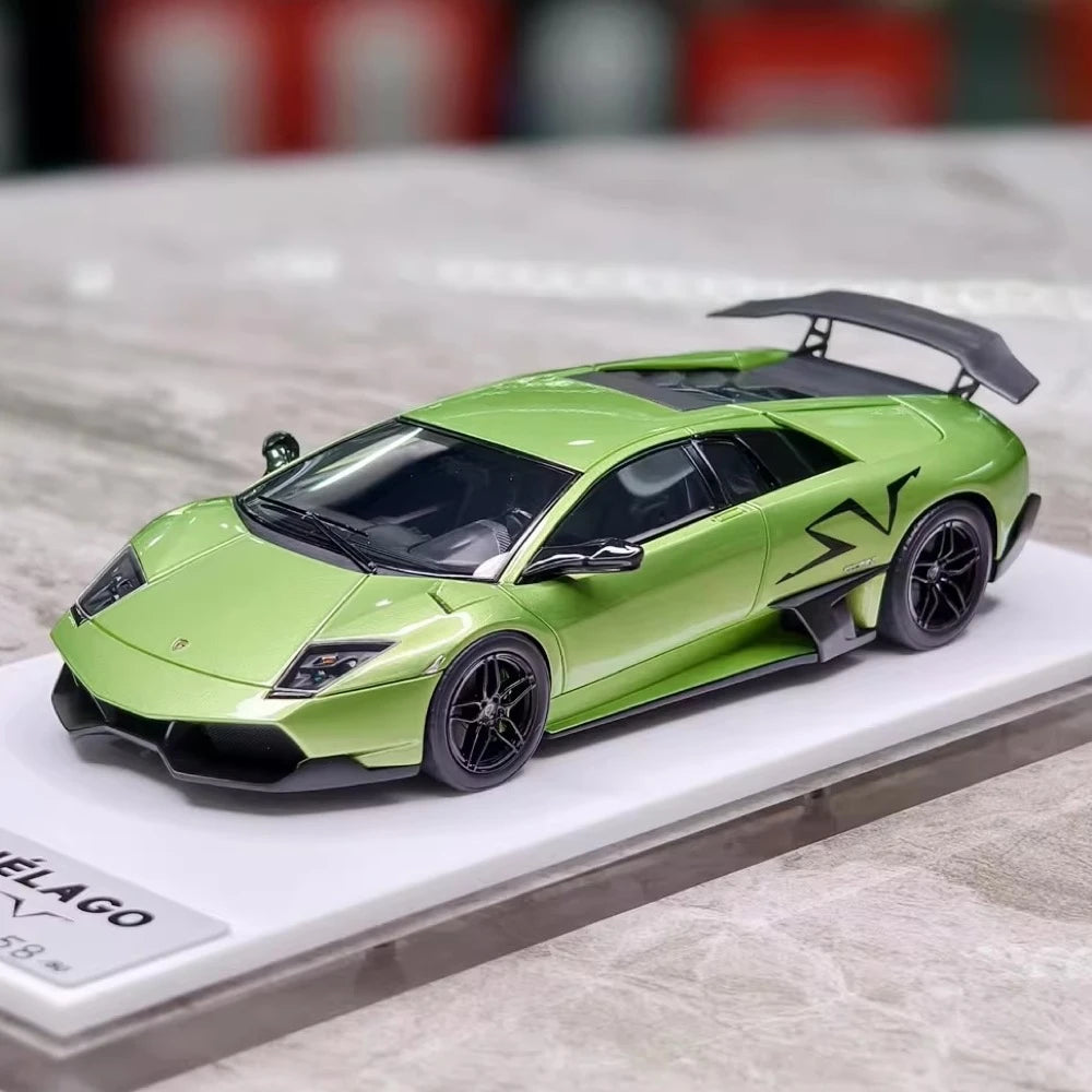 [Make Up] 1:43 Lamborghini 2009 Murcielago LP670-4 SV verde modellino di auto resina