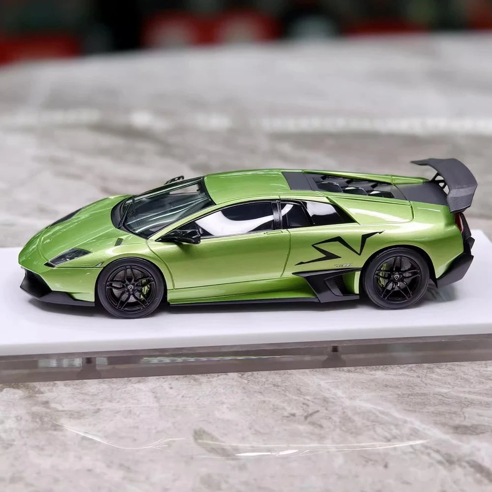 [Make Up] 1:43 Lamborghini 2009 Murcielago LP670-4 SV verde modellino di auto resina