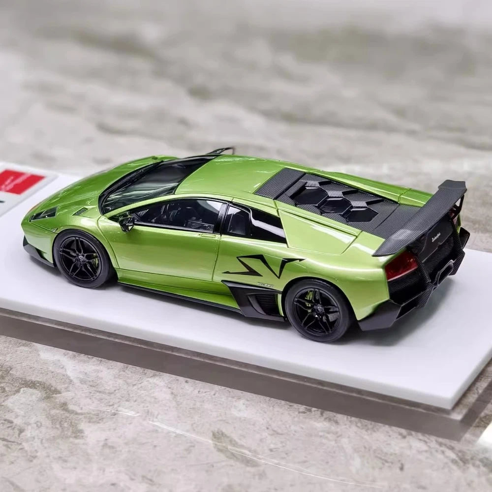[Make Up] 1:43 Lamborghini 2009 Murcielago LP670-4 SV verde modellino di auto resina