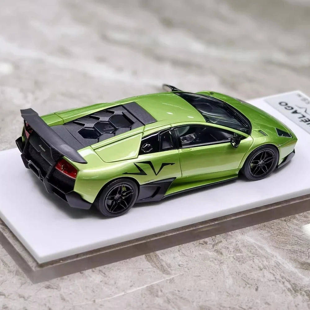 [Make Up] 1:43 Lamborghini 2009 Murcielago LP670-4 SV verde modellino di auto resina