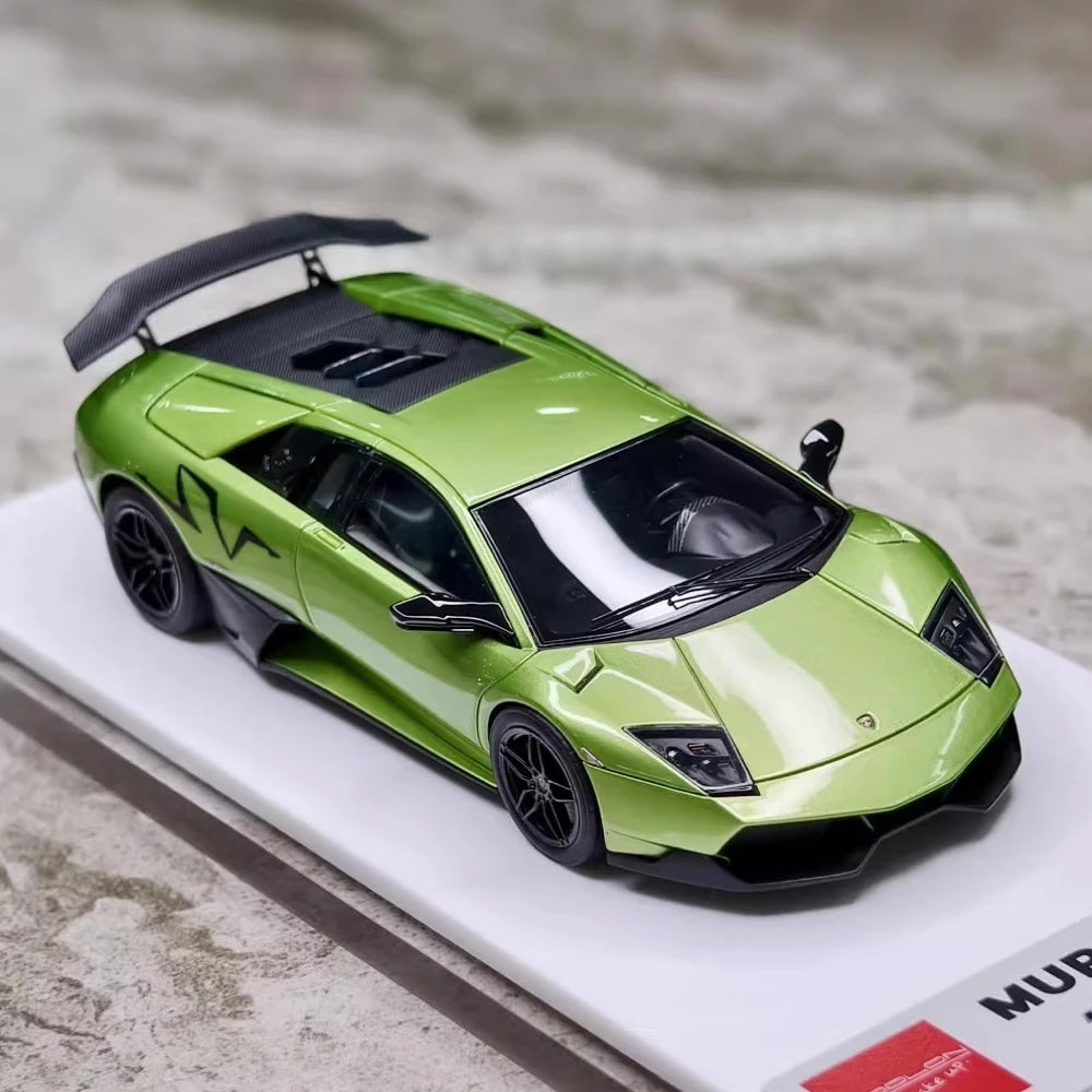 [Make Up] 1:43 Lamborghini 2009 Murcielago LP670-4 SV verde modellino di auto resina
