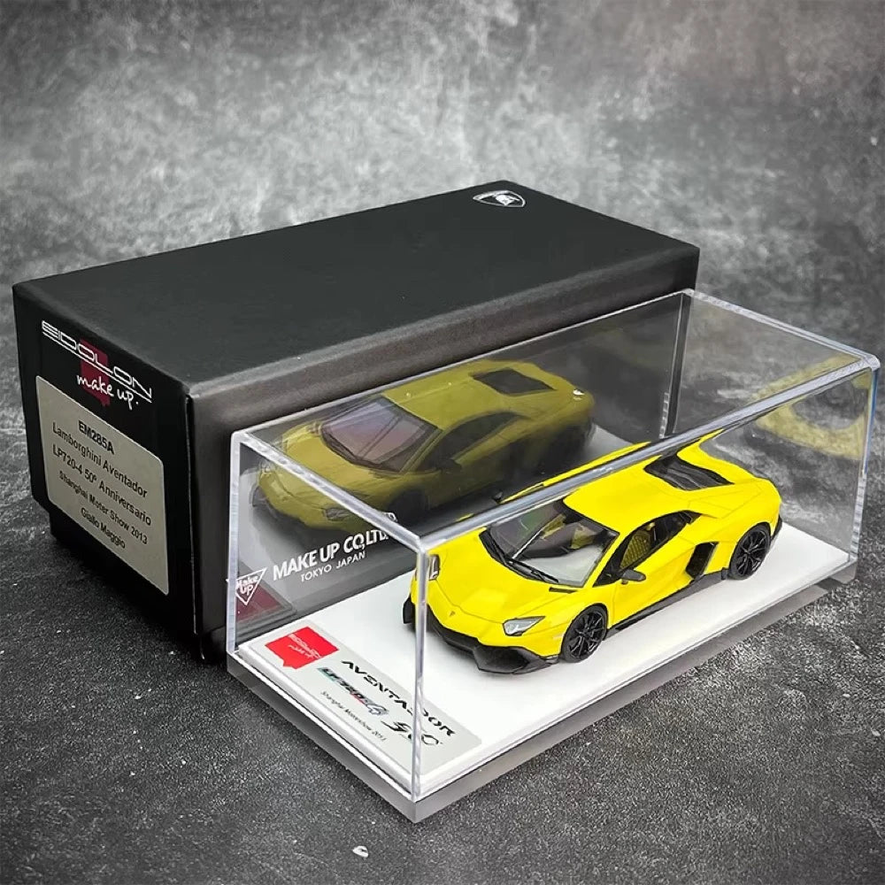[Make Up] 1:43 Lamborghini 2013 Aventador LP720-4 50th Anniversario イエロー モデルカー レジン