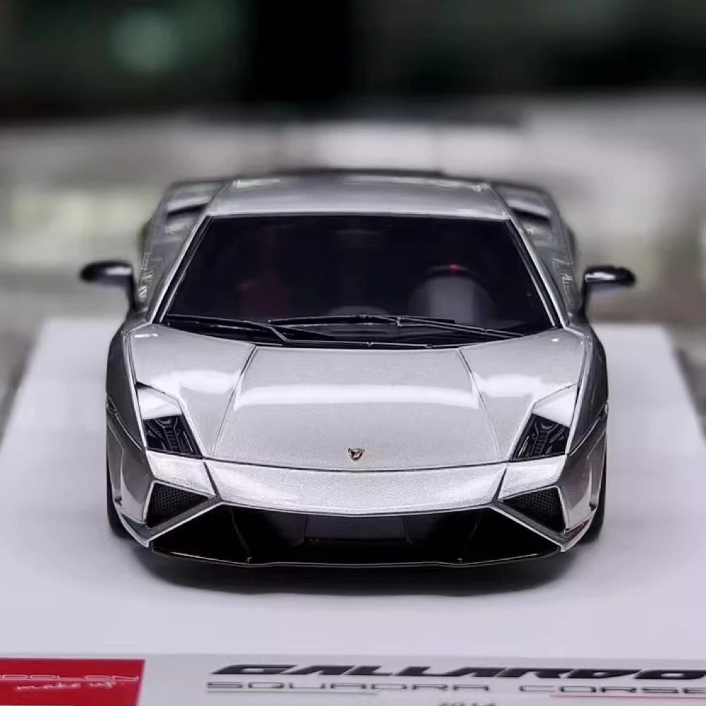 [Make Up] 1:43 Lamborghini 2014 Gallardo LP570-4 Squadra Corse Silver Model Car Resin