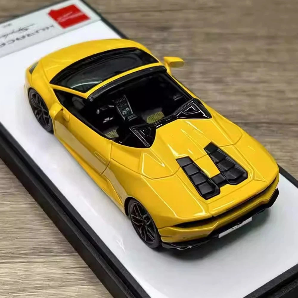 [Make Up] 1:43 Lamborghini 2015 Huracan LP610-4 Spyder Yellow Model Car Resin