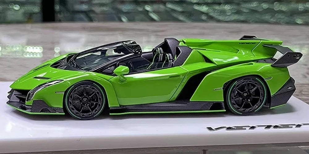 [Make Up] 1:43 Lamborghini 2015 Veneno Roadster LP750-4 verde modellino di auto resina