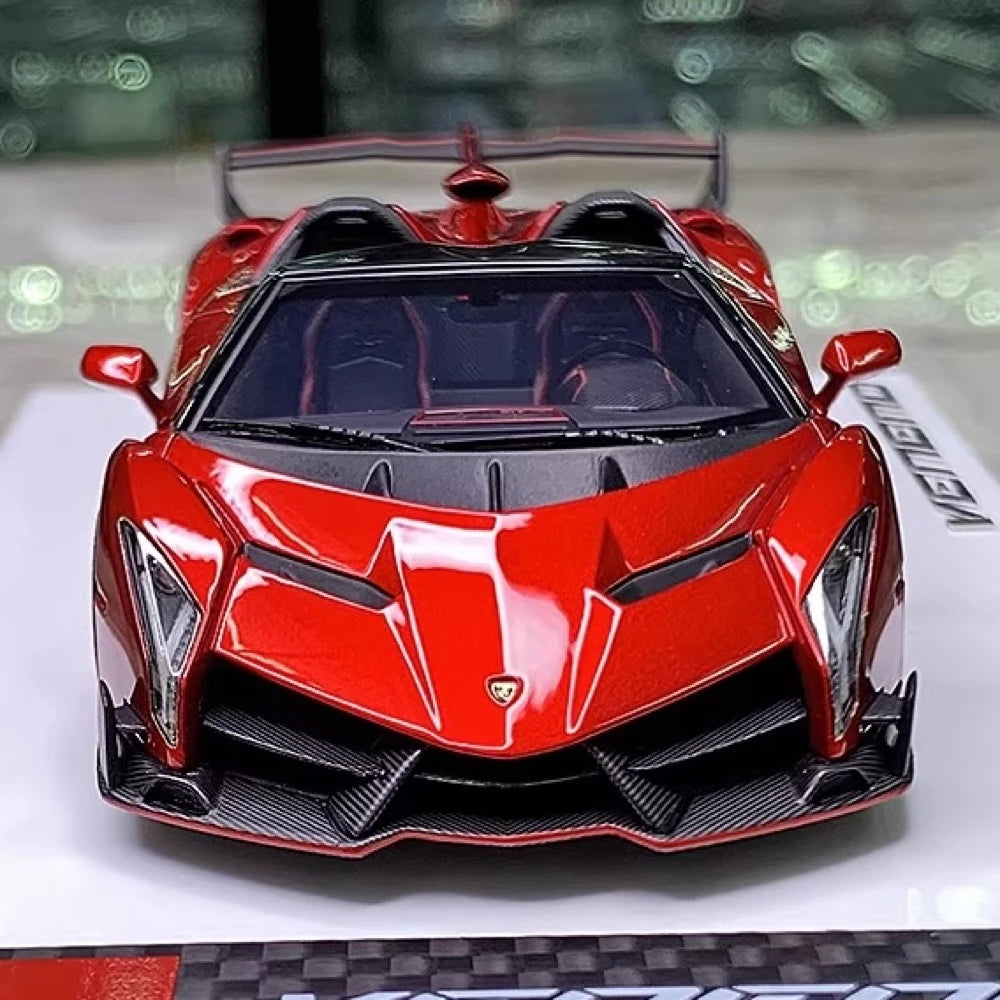 [Make Up] 1:43 Lamborghini 2015 Veneno Roadster LP750-4 Red Model Car Resin