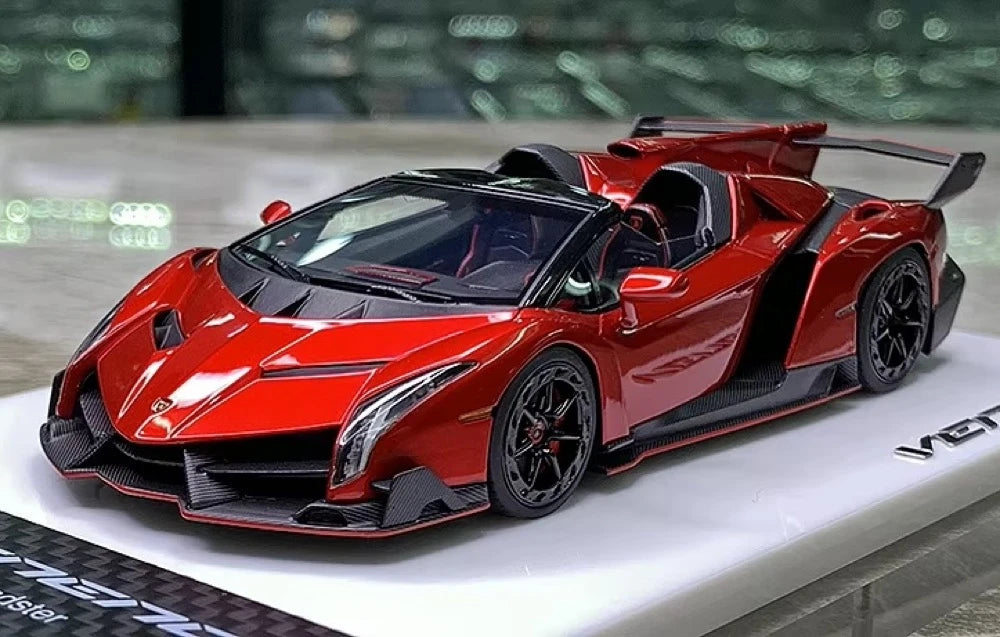 [Make Up] 1:43 Lamborghini 2015 Veneno Roadster LP750-4 Red Model Car Resin