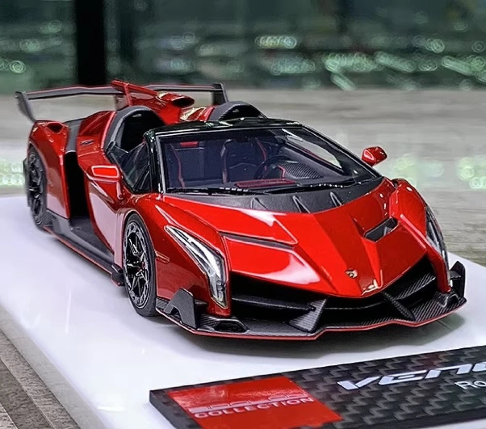[Make Up] 1:43 Lamborghini 2015 Veneno Roadster LP750-4 Red Model Car Resin