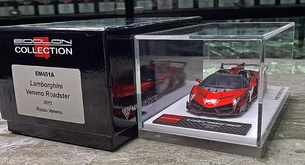 [Make Up] 1:43 Lamborghini 2015 Veneno Roadster LP750-4 Red Model Car Resin