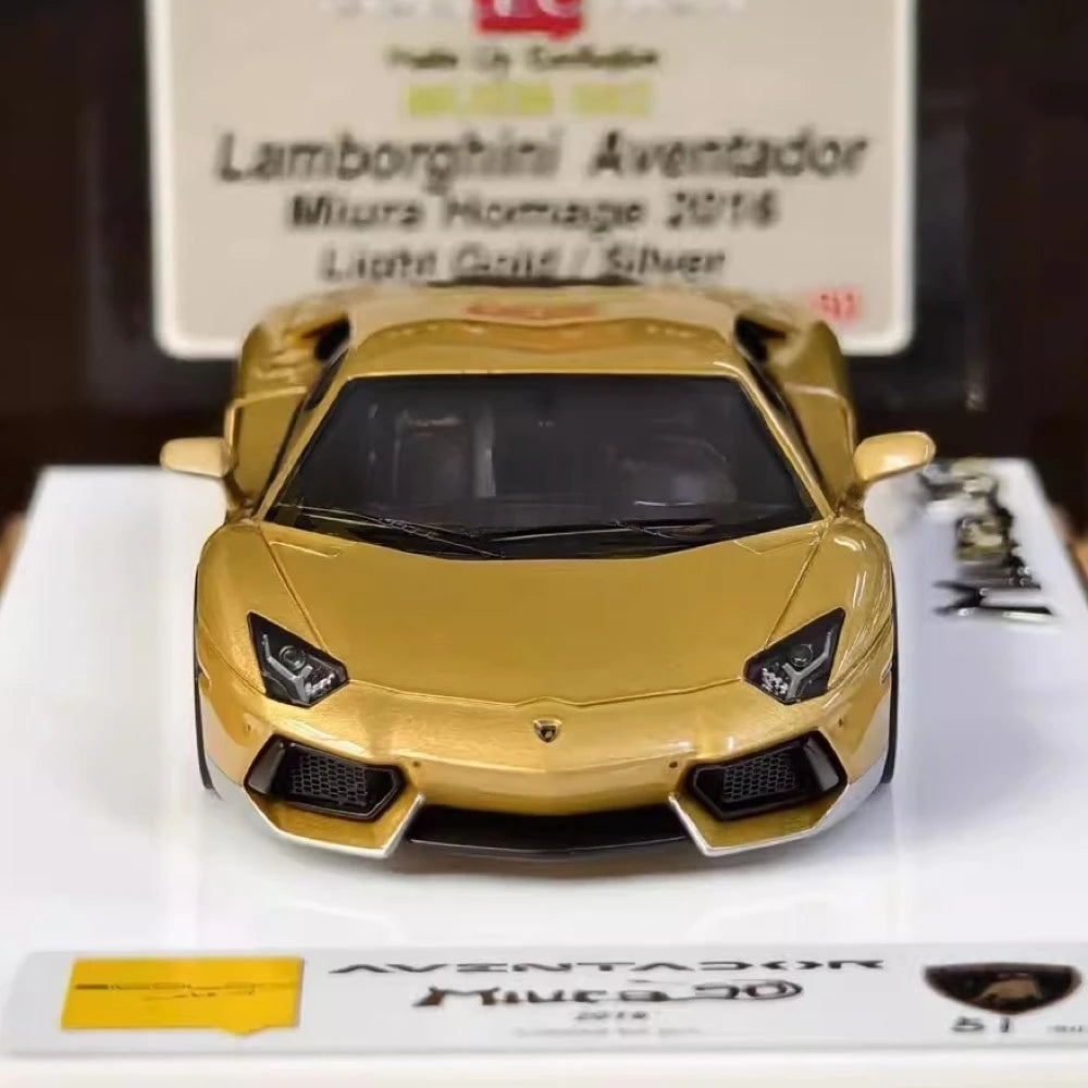 [Make Up] 1:43 Lamborghini 2016 Aventador LP700-4 Miura Homage Gold Model Car Resin