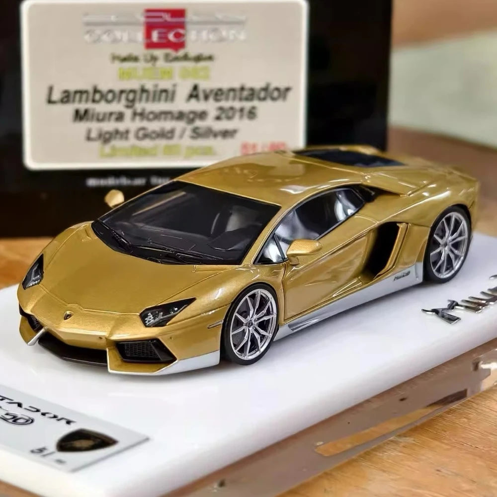 [Make Up] 1:43 Lamborghini 2016 Aventador LP700-4 Miura Homage Gold Model Car Resin