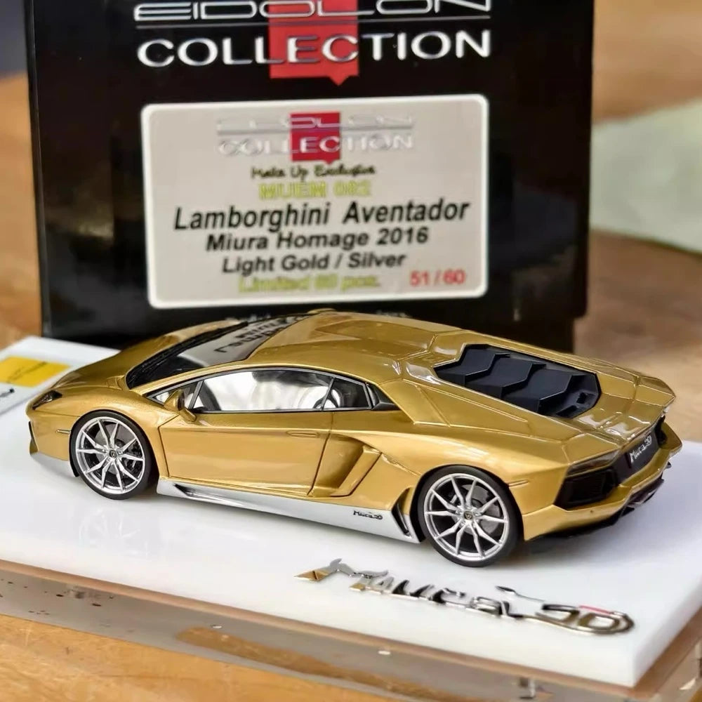 [Make Up] 1:43 Lamborghini 2016 Aventador LP700-4 Miura Homage Gold Model Car Resin