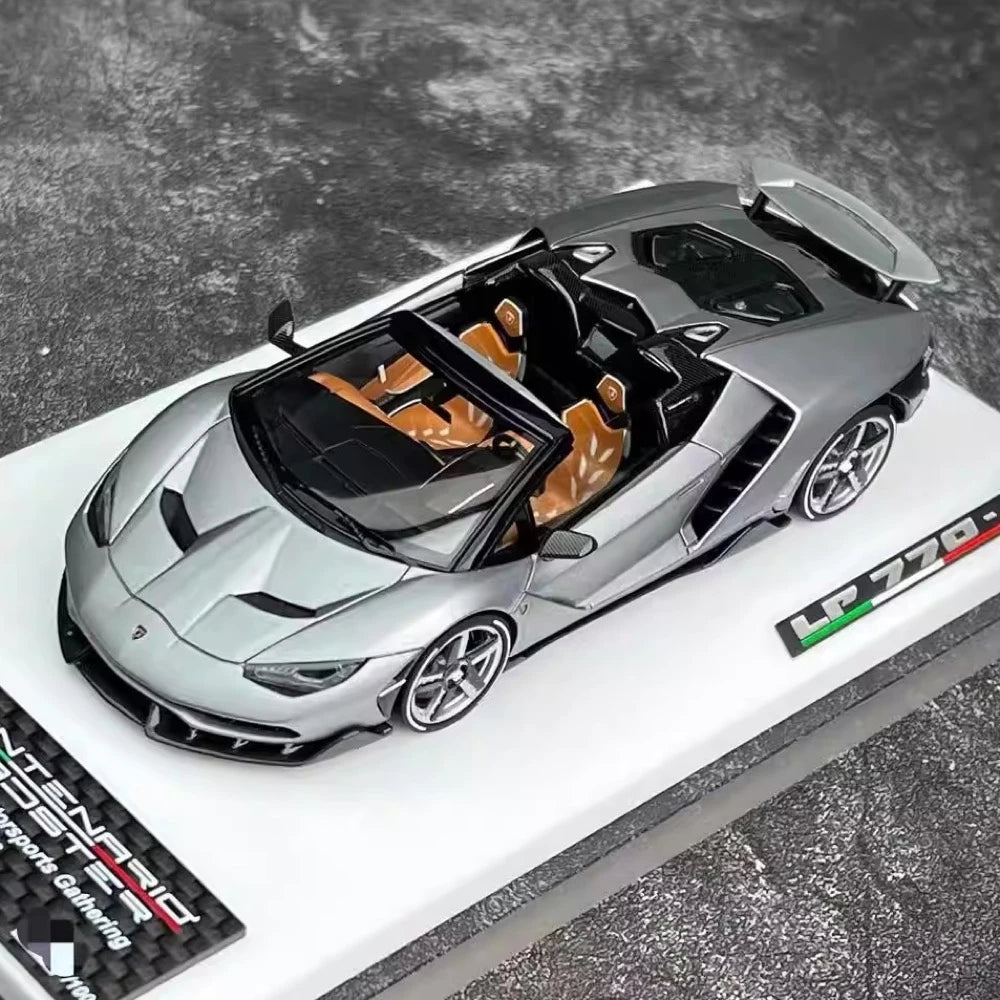 [Make Up] 1:43 Lamborghini 2016 Centenario LP770-4 Silver Model Car Resin