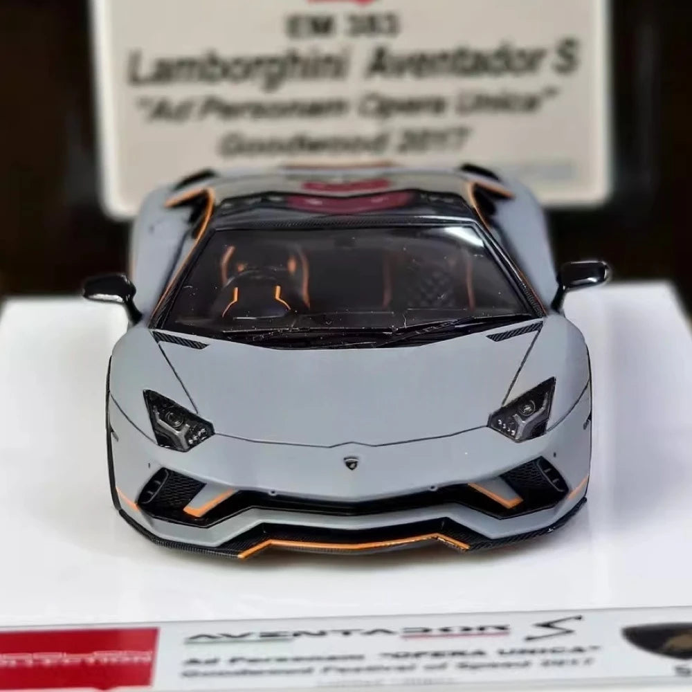 [Make Up] 1:43 Lamborghini 2017 Aventador S Ad Personam Opera Unica Gray Model Car Resin