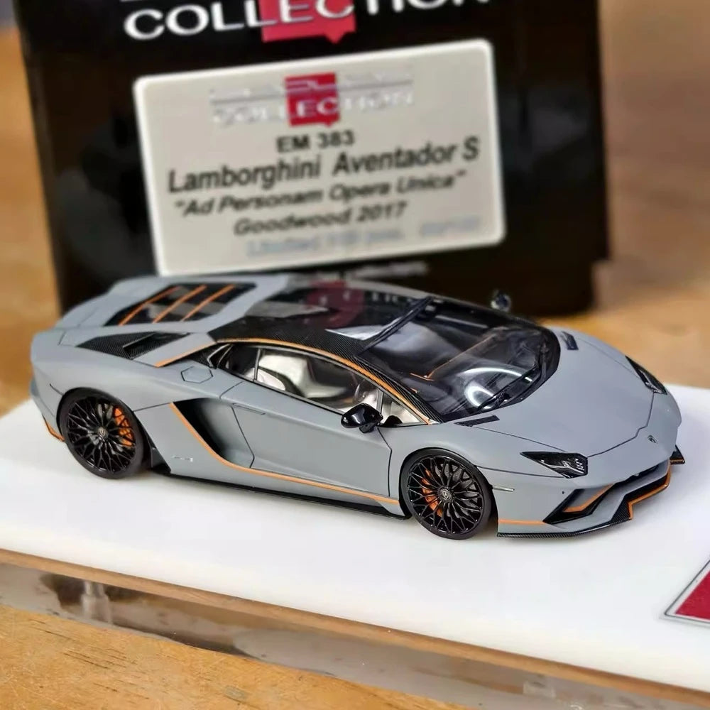 [Make Up] 1:43 Lamborghini 2017 Aventador S Ad Personam Opera Unica Gray Model Car Resin