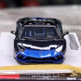 [Make Up] 1:43 Lamborghini 2018 Aventador S Roadster Blue-Black Model Car Resin