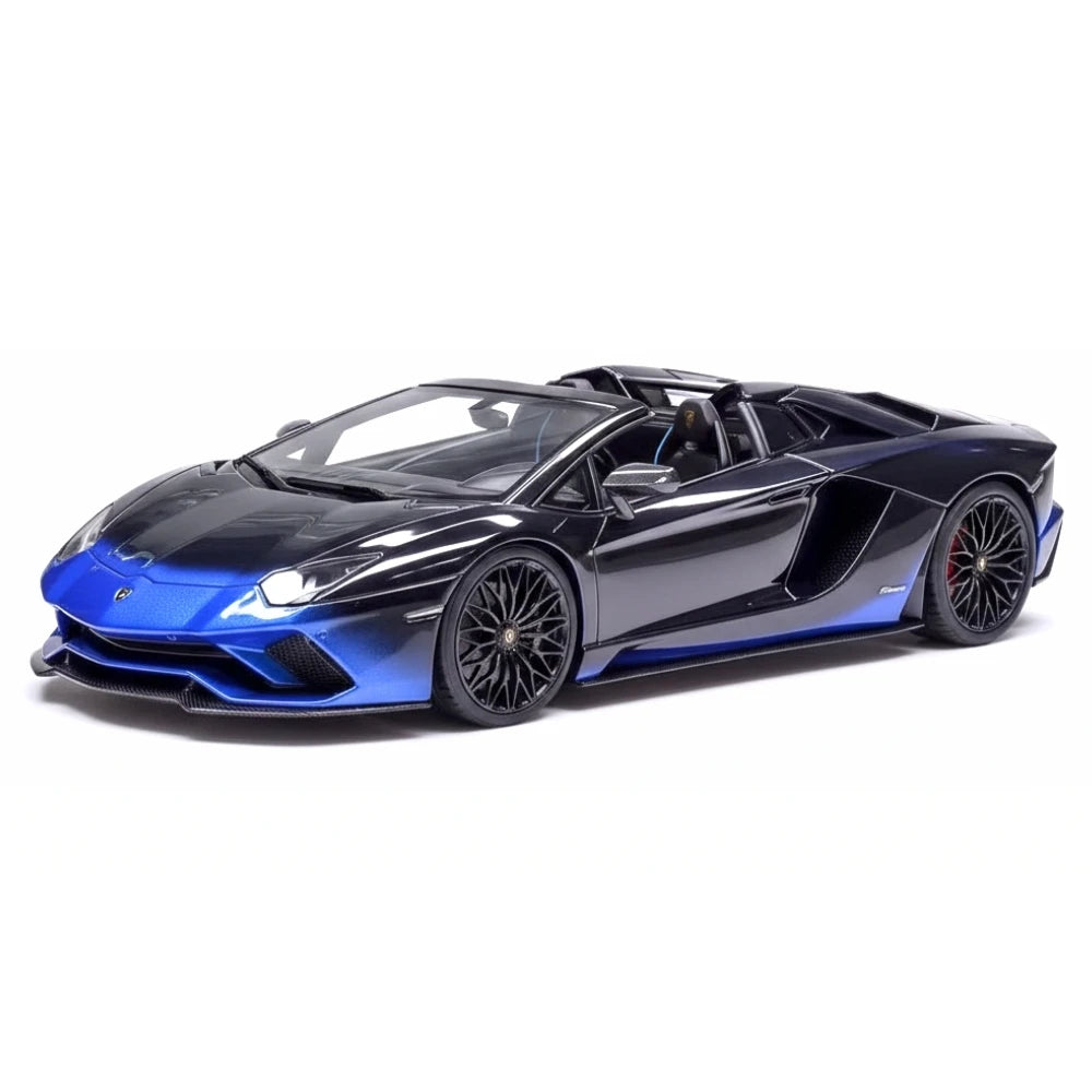 [Make Up] 1:43 Lamborghini 2018 Aventador S Roadster Blue-Black Model Car Resin