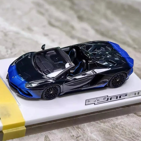 [Make Up] 1:43 Lamborghini 2018 Aventador S Roadster Blue-Black Model Car Resin