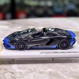 [Make Up] 1:43 Lamborghini 2018 Aventador S Roadster Blue-Black Model Car Resin