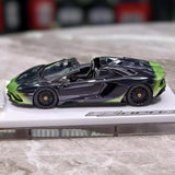 [Make Up] 1:43 Lamborghini 2018 Aventador S Roadster Green-Black Model Car Resin