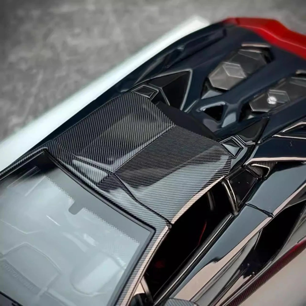 [Make Up] 1:43 Lamborghini 2018 Aventador S Roadster Red-Black Model Car Resin