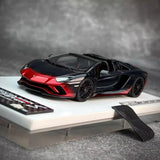 [Make Up] 1:43 Lamborghini 2018 Aventador S Roadster Red-Black Model Car Resin