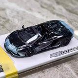 [Make Up] 1:43 Lamborghini 2018 Aventador S Roadster Silver-Black Model Car Resin