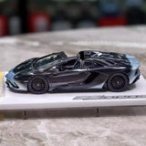 [Make Up] 1:43 Lamborghini 2018 Aventador S Roadster Silver-Black Model Car Resin