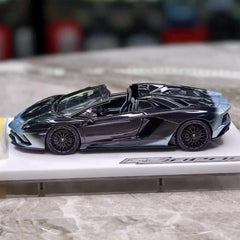 [Make Up] 1:43 Lamborghini 2018 Aventador S Roadster Silver-Black Model Car Resin