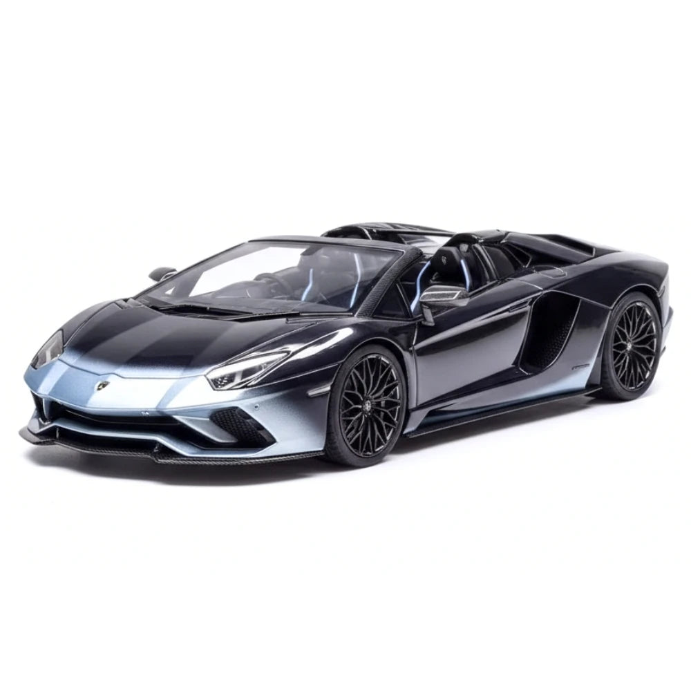 [Make Up] 1:43 Lamborghini 2018 Aventador S Roadster Silver-Black Model Car Resin
