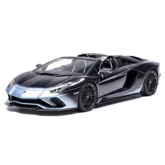 [Make Up] 1:43 Lamborghini 2018 Aventador S Roadster Silver-Black Model Car Resin