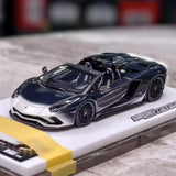 [Make Up] 1:43 Lamborghini 2018 Aventador S Roadster vit-svart modellbil harts