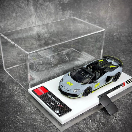 [Make Up] 1:43 Lamborghini 2018 Aventador SVJ 63 Gray Model Car Resin