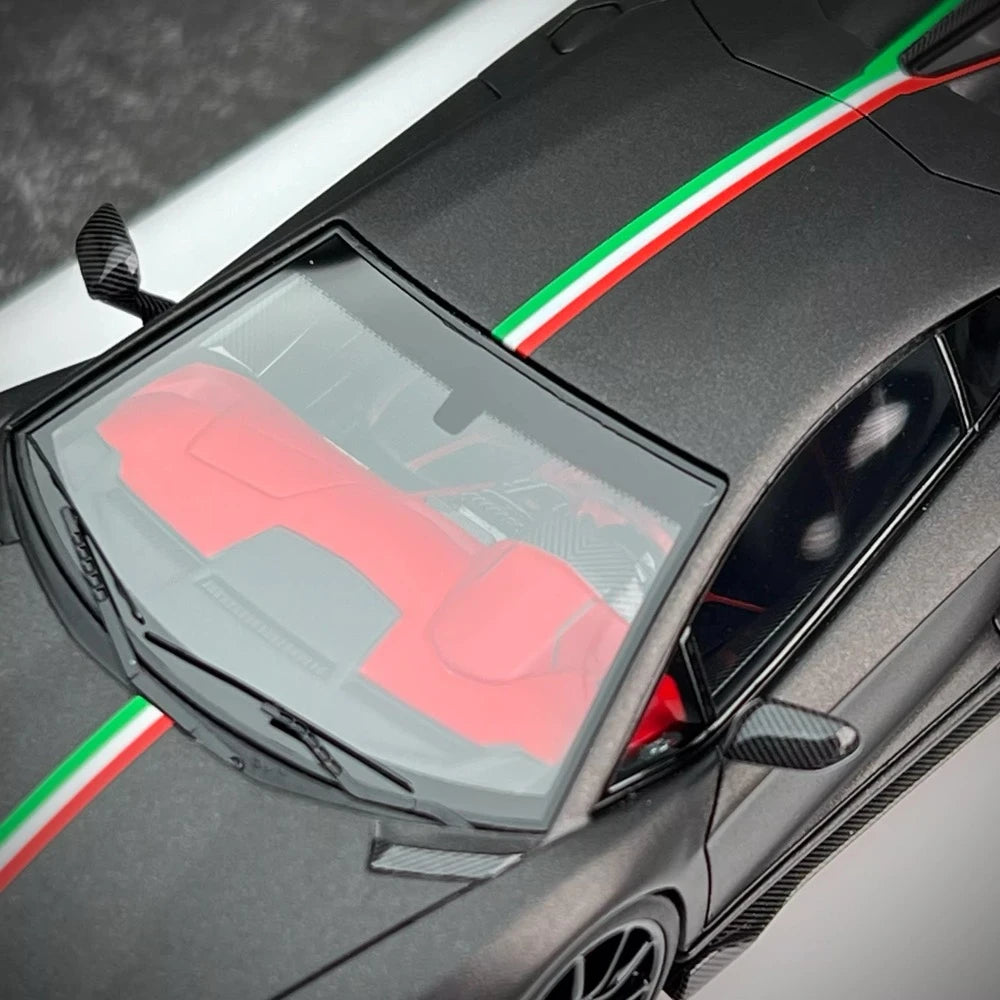 [Make Up] 1:43 Lamborghini 2018 Aventador SVJ nero modellino di auto resina