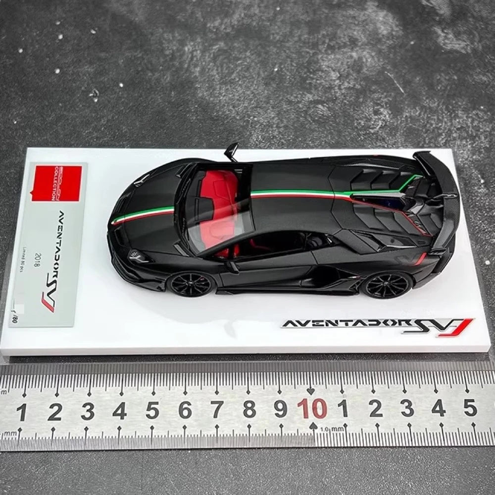 [Make Up] 1:43 Lamborghini 2018 Aventador SVJ nero modellino di auto resina